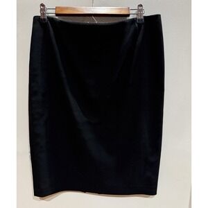 Elie Tahari Size 10 Black Pencil Skirt Blue Lined Straight